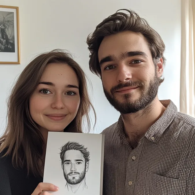 Eduarto and Gladys, Eva Bloom Soulmate Sketch customers